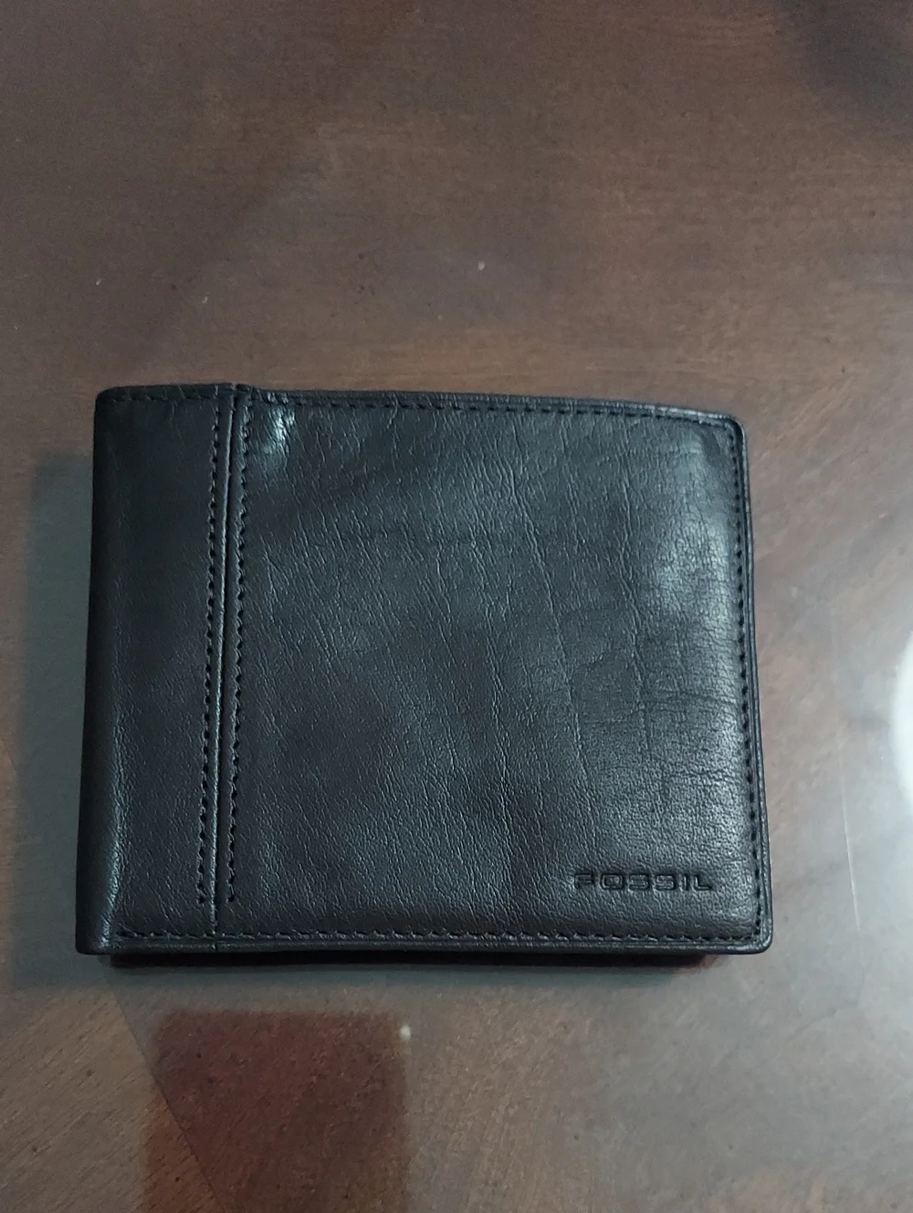 Fossil Dark Brown Leather Bi-Fold Card Wallet